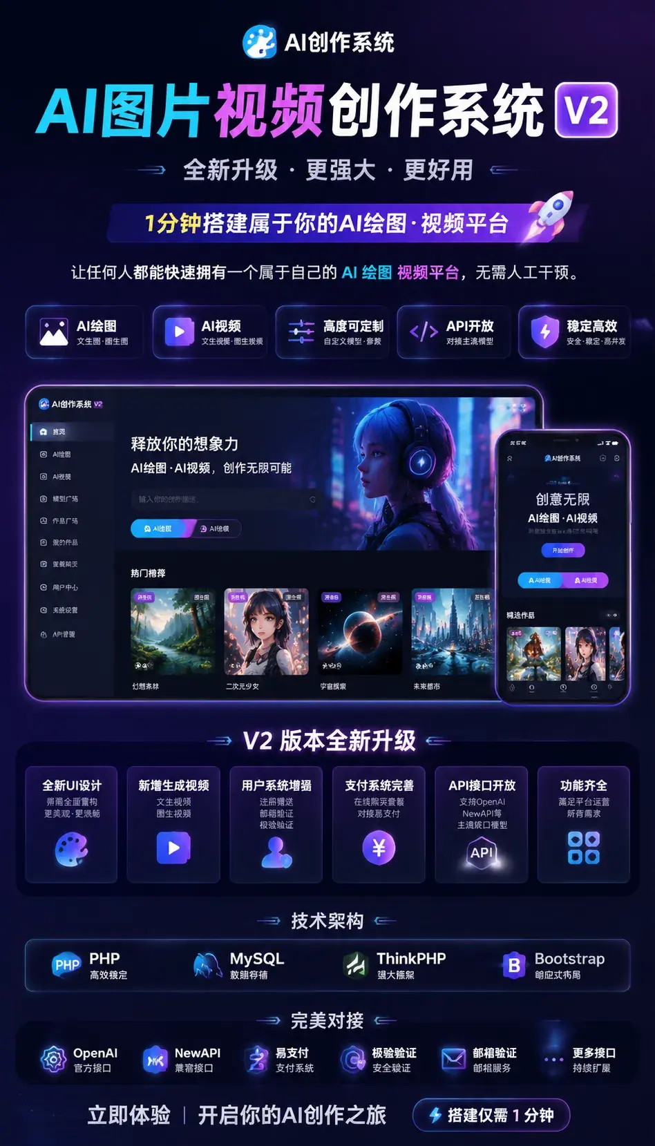 【全网首发】AI图片视频创作系统V2版本